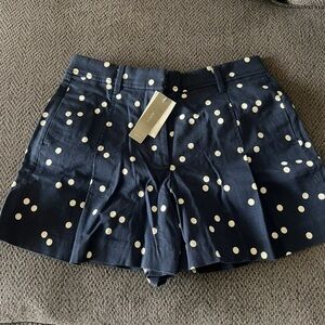 J. Crew High Waist Blue and White Shorts
